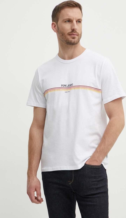 T-shirt Pepe Jeans z nadrukiem z bawełny