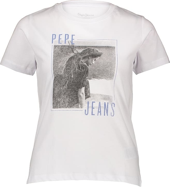 T-shirt Pepe Jeans z okrągłym dekoltem z bawełny w młodzieżowym stylu