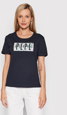 T-shirt Pepe Jeans z okrągłym dekoltem z krótkim rękawem w młodzieżowym stylu