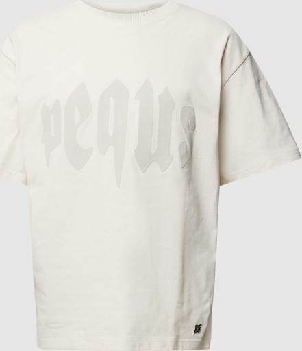 T-shirt Pequs z nadrukiem z bawełny z krótkim rękawem