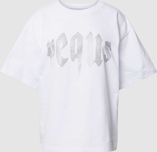 T-shirt Pequs z okrągłym dekoltem z nadrukiem w młodzieżowym stylu