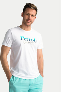 T-shirt Petrol Industries w młodzieżowym stylu z krótkim rękawem
