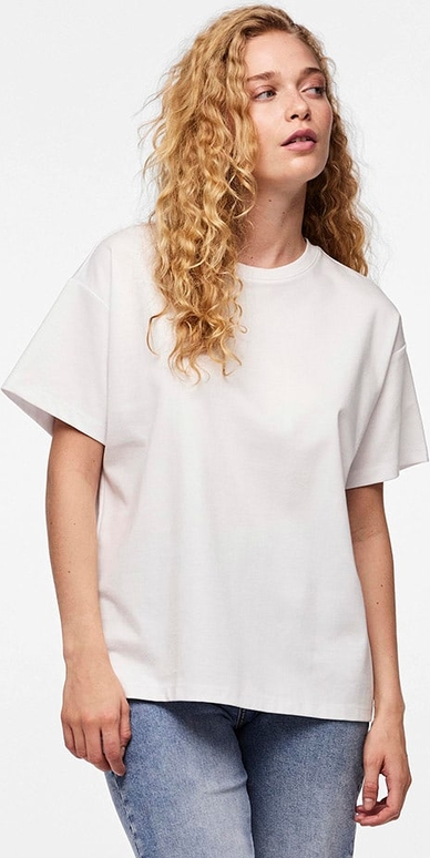 T-shirt Pieces z bawełny w stylu casual z krótkim rękawem