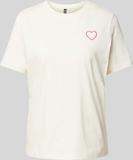 T-shirt Pieces z okrągłym dekoltem z krótkim rękawem z bawełny