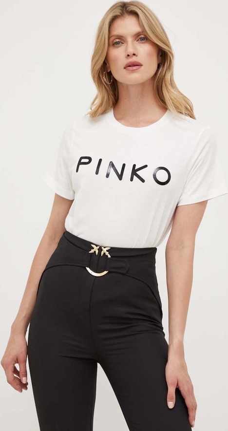 T-shirt Pinko w młodzieżowym stylu z krótkim rękawem