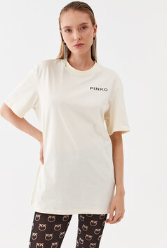 T-shirt Pinko w stylu casual z krótkim rękawem z okrągłym dekoltem