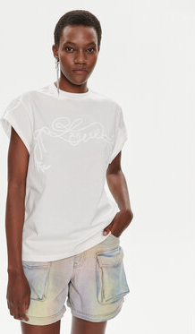 T-shirt Pinko z krótkim rękawem z okrągłym dekoltem w stylu casual