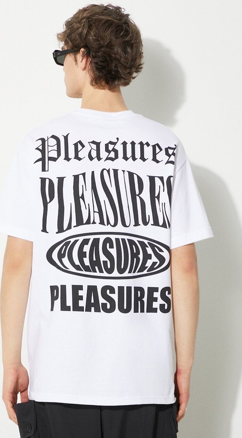 T-shirt Pleasures z bawełny z krótkim rękawem w młodzieżowym stylu