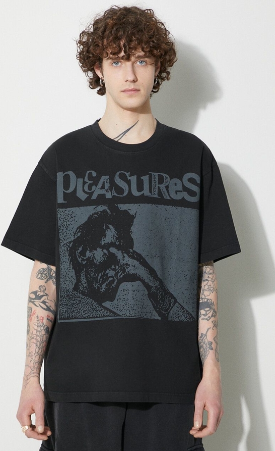 T-shirt Pleasures z bawełny z nadrukiem w młodzieżowym stylu