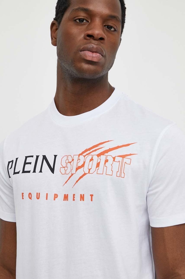 T-shirt Plein Sport z nadrukiem z krótkim rękawem z bawełny