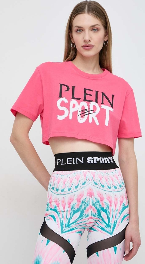 T-shirt Plein Sport z okrągłym dekoltem z krótkim rękawem