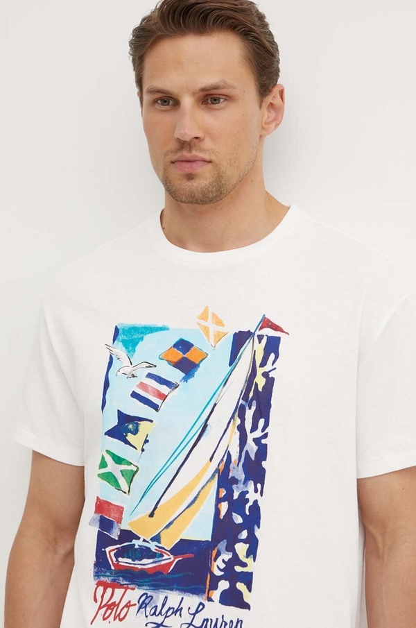 T-shirt POLO RALPH LAUREN w młodzieżowym stylu z nadrukiem z bawełny