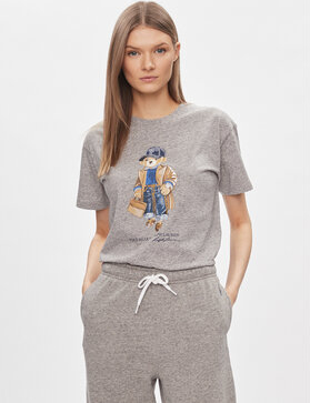 T-shirt POLO RALPH LAUREN z okrągłym dekoltem w młodzieżowym stylu z nadrukiem