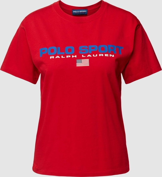 T-shirt Polo Sport z okrągłym dekoltem w sportowym stylu z bawełny