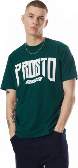 T-shirt Prosto. z bawełny z nadrukiem z krótkim rękawem