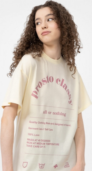 T-shirt Prosto. z okrągłym dekoltem w młodzieżowym stylu z krótkim rękawem