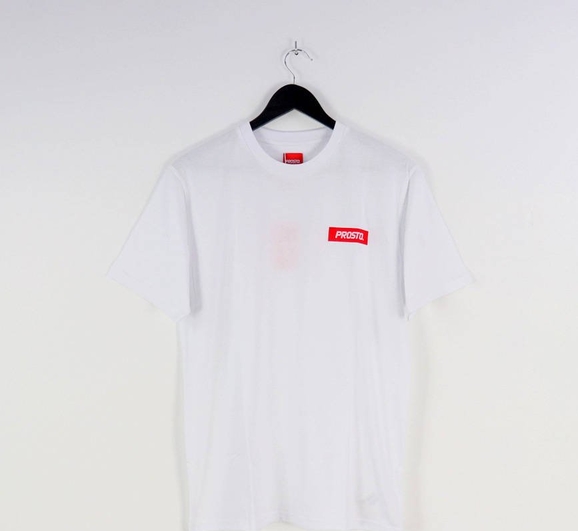 T-shirt Prosto. z żakardu z krótkim rękawem w młodzieżowym stylu