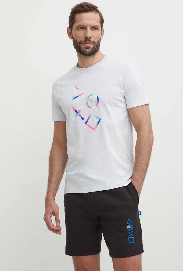 T-shirt Puma w sportowym stylu z nadrukiem z bawełny