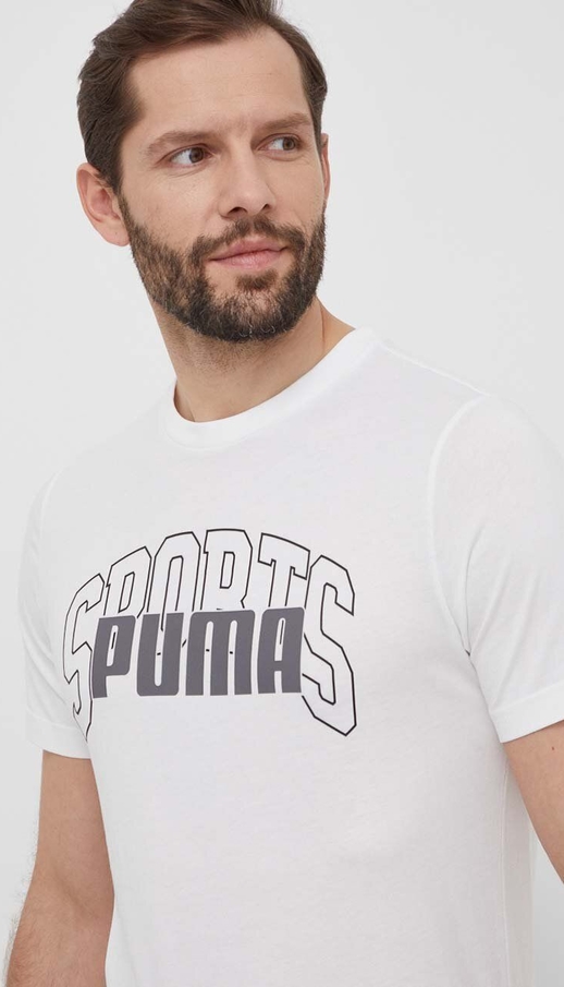 T-shirt Puma z bawełny z krótkim rękawem w sportowym stylu