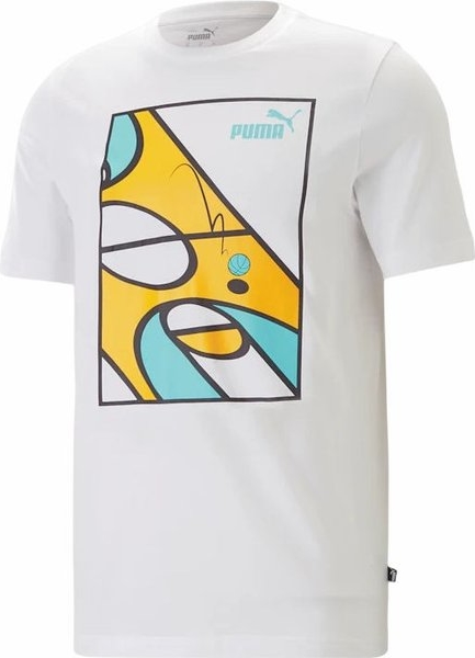 T-shirt Puma z nadrukiem w sportowym stylu z krótkim rękawem
