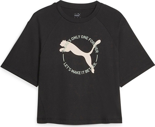 T-shirt Puma z okrągłym dekoltem w sportowym stylu z bawełny