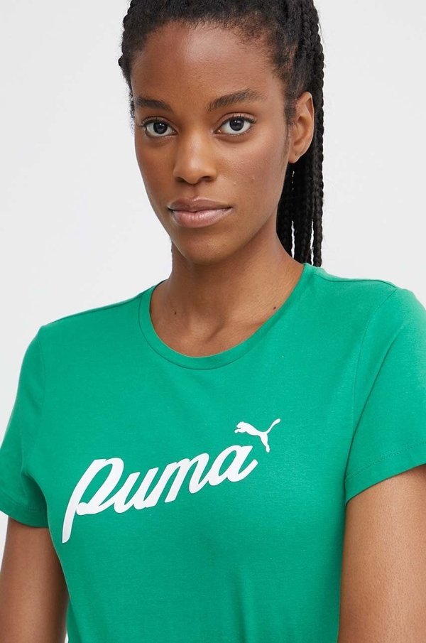 T-shirt Puma z okrągłym dekoltem z bawełny w sportowym stylu
