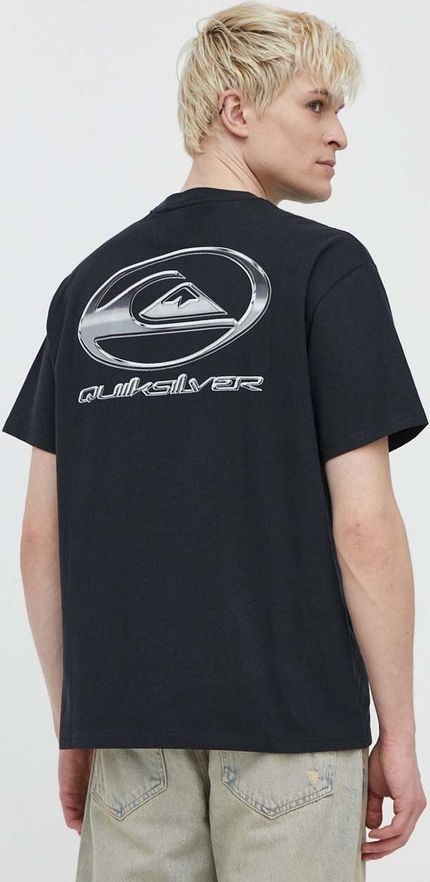 T-shirt Quiksilver z krótkim rękawem w młodzieżowym stylu z nadrukiem