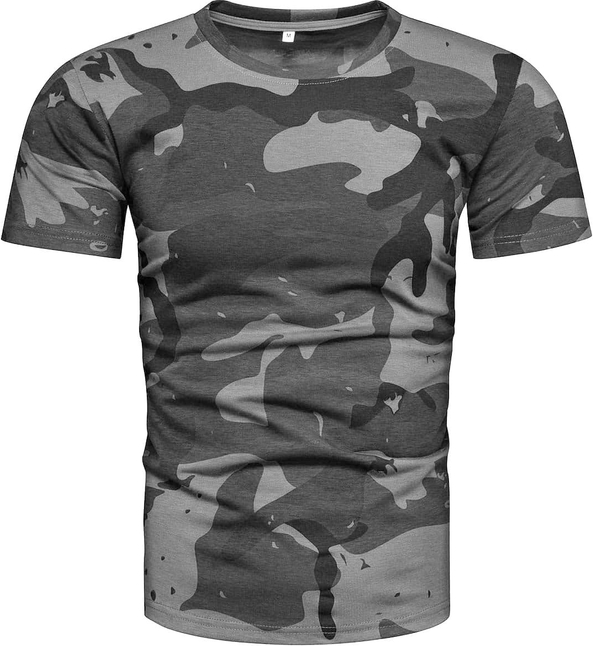 T-shirt Recea w militarnym stylu z krótkim rękawem