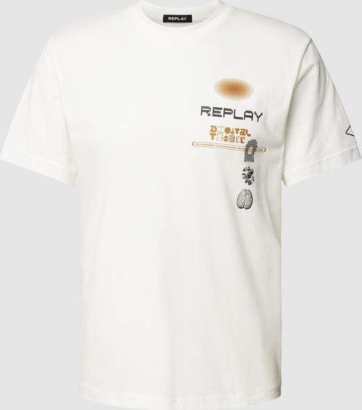 T-shirt Replay z nadrukiem z bawełny
