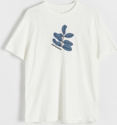 T-shirt Reserved w młodzieżowym stylu z krótkim rękawem z nadrukiem