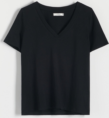 T-shirt Reserved w stylu casual z dekoltem w kształcie litery v
