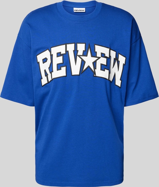 T-shirt Review w młodzieżowym stylu z bawełny z krótkim rękawem