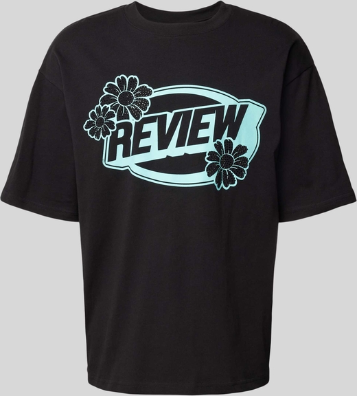 T-shirt Review w młodzieżowym stylu z bawełny z nadrukiem