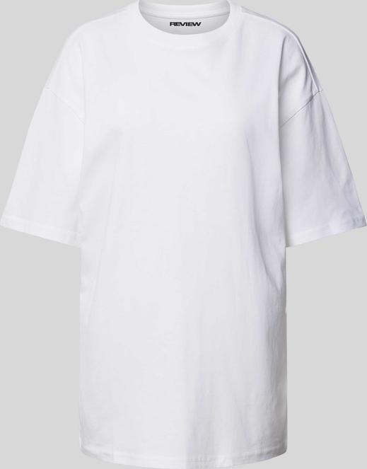 T-shirt Review z bawełny z krótkim rękawem w stylu casual