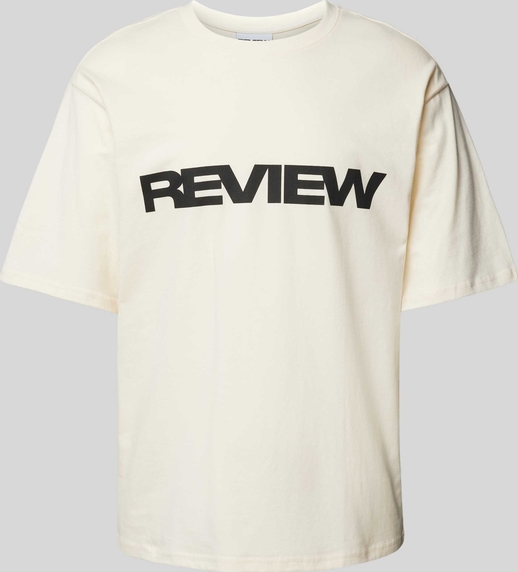T-shirt Review z krótkim rękawem w młodzieżowym stylu