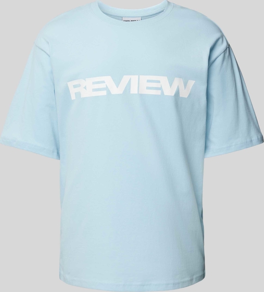 T-shirt Review z krótkim rękawem z bawełny w młodzieżowym stylu