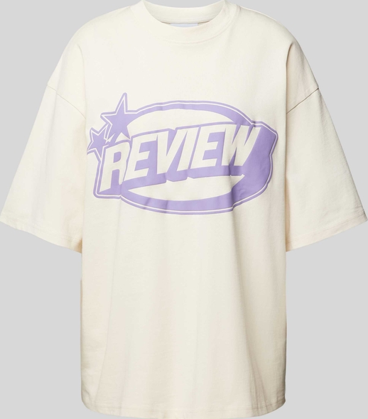 T-shirt Review z okrągłym dekoltem z bawełny z krótkim rękawem