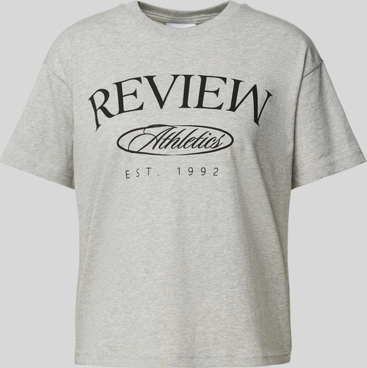 T-shirt Review z okrągłym dekoltem z krótkim rękawem w młodzieżowym stylu