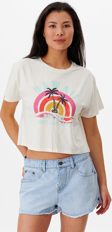 T-shirt Rip Curl z okrągłym dekoltem z bawełny z nadrukiem