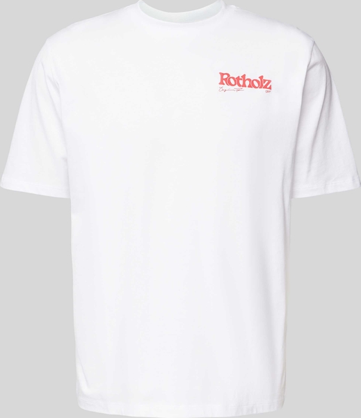 T-shirt Rotholz w stylu casual z krótkim rękawem z nadrukiem