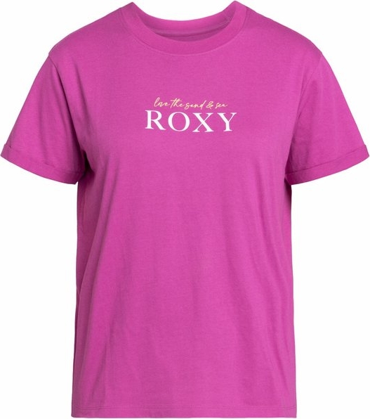 T-shirt Roxy w sportowym stylu z krótkim rękawem z okrągłym dekoltem
