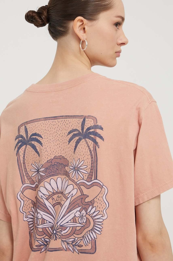 T-shirt Roxy z nadrukiem z okrągłym dekoltem
