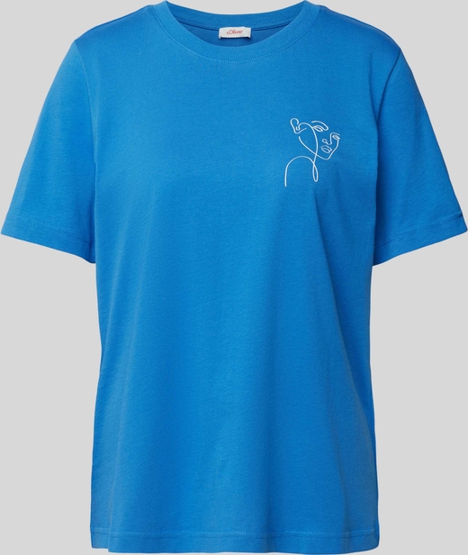 T-shirt S.Oliver w stylu casual z okrągłym dekoltem z bawełny