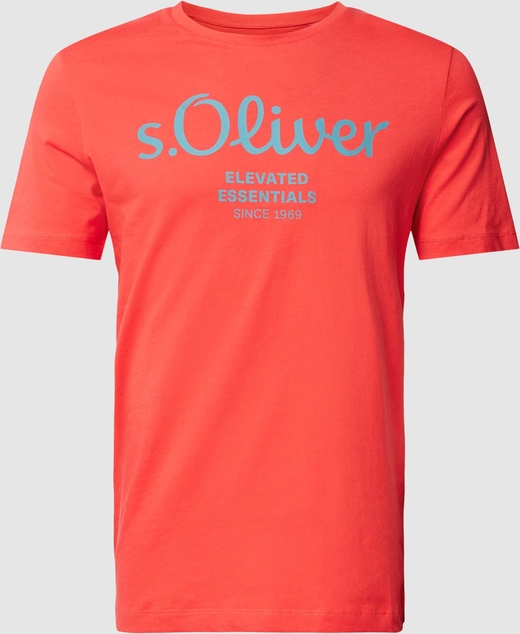 T-shirt S.Oliver z bawełny z nadrukiem