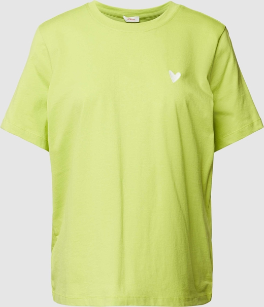 T-shirt S.Oliver z bawełny z okrągłym dekoltem w stylu casual