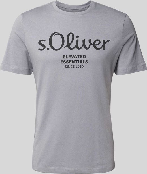 T-shirt S.Oliver z nadrukiem z bawełny z krótkim rękawem