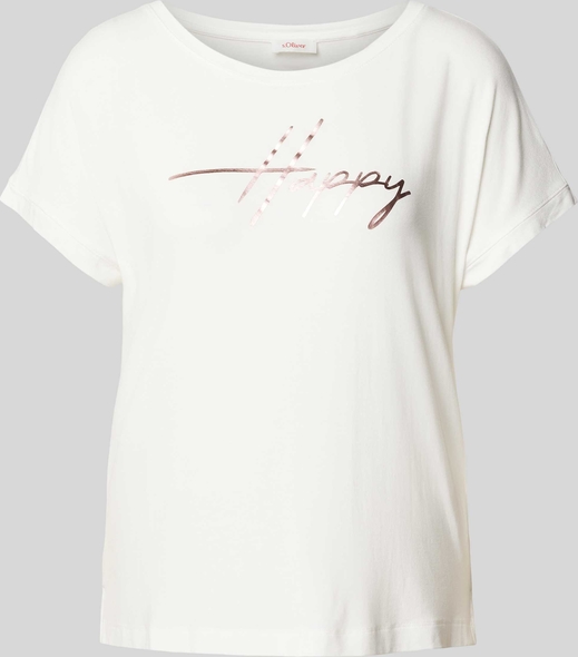 T-shirt S.Oliver z okrągłym dekoltem w młodzieżowym stylu