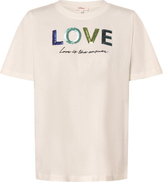 T-shirt S.Oliver z okrągłym dekoltem w młodzieżowym stylu z bawełny
