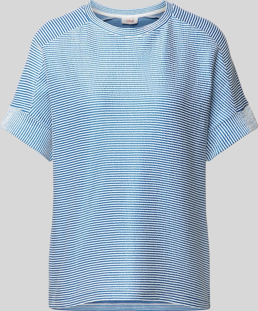 T-shirt S.Oliver z okrągłym dekoltem z bawełny z krótkim rękawem
