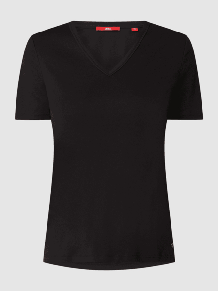 T-shirt S.Oliver z okrągłym dekoltem z krótkim rękawem